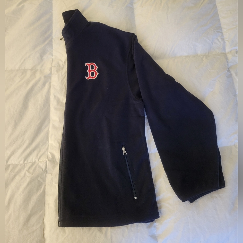 Men's MLB Red Sox Navy Blue Fleece Zip Up Jacket, Size XL, never worn - Picture 3 of 3